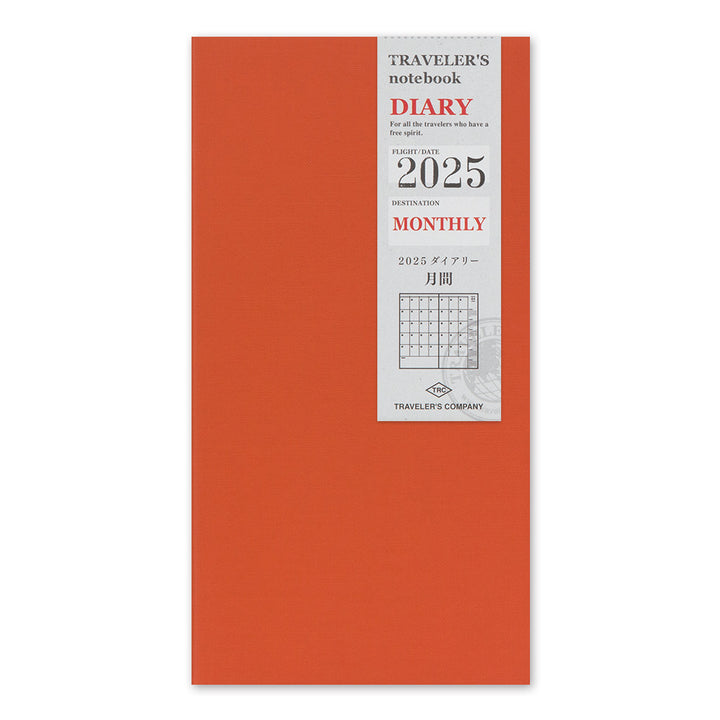 Traveler's Company Notebook Refill 2025 Monthly - A5-