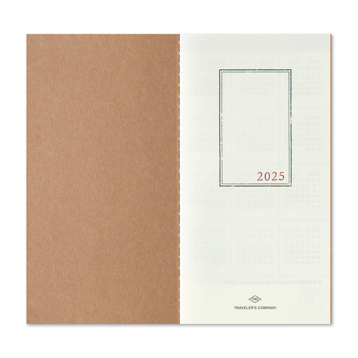 Traveler's Company Notebook Refill 2025 Monthly - A5-