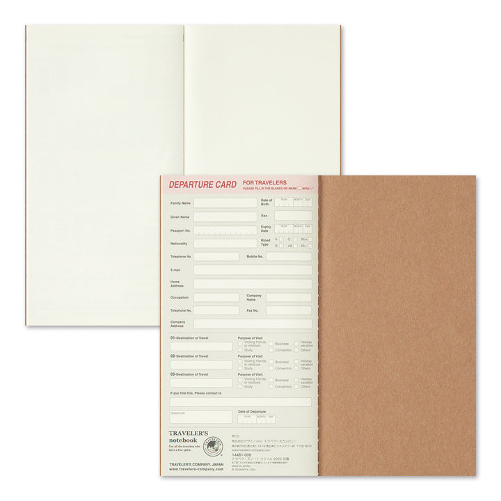 Traveler's Company Notebook Refill 2025 Monthly - A5-