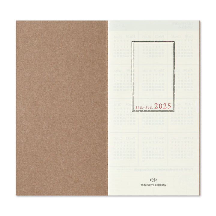 Traveler's Company Notebook Refill 2025 Weekly vertical - A5-