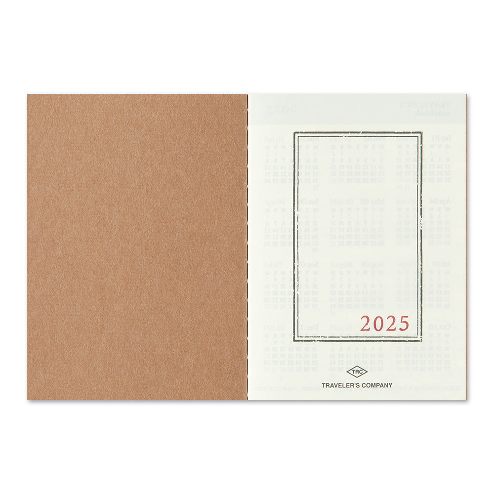 Traveler's Company Notebook Refill 2025 Monthly - Passport Size