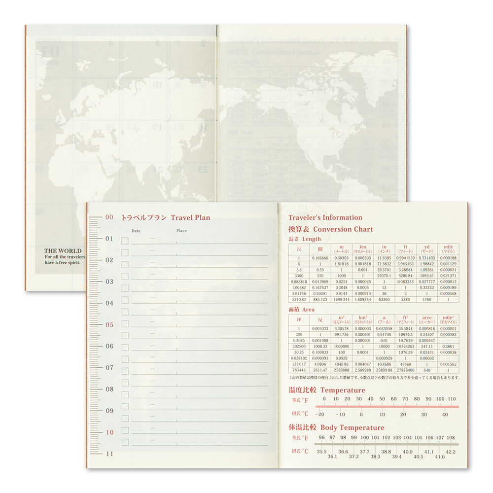 Traveler's Company Notebook Refill 2025 Monthly - Passport Size