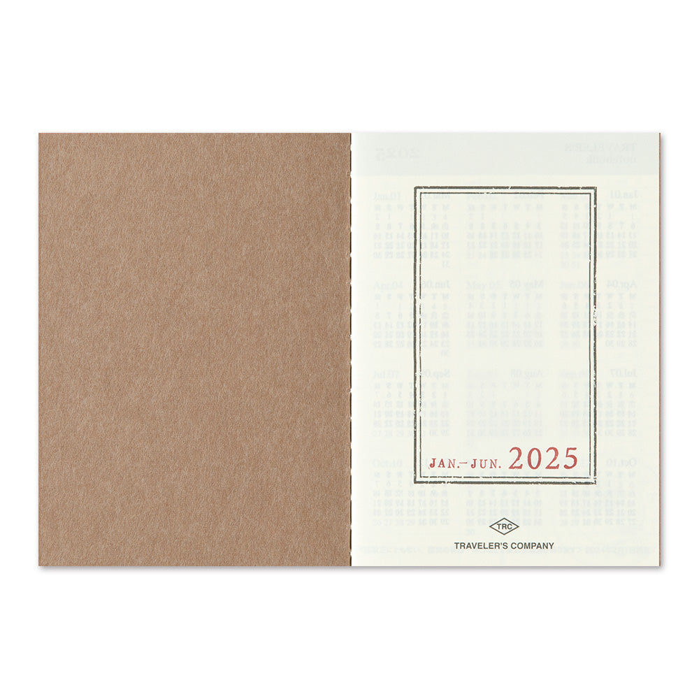 Traveler's Company Notebook Refill 2025 Weekly - Passport Size