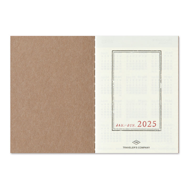 Traveler's Company Notebook Refill 2025 Weekly - Passport Size