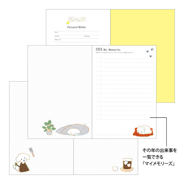 Midori Pocket Diary Dog 2025 - B6