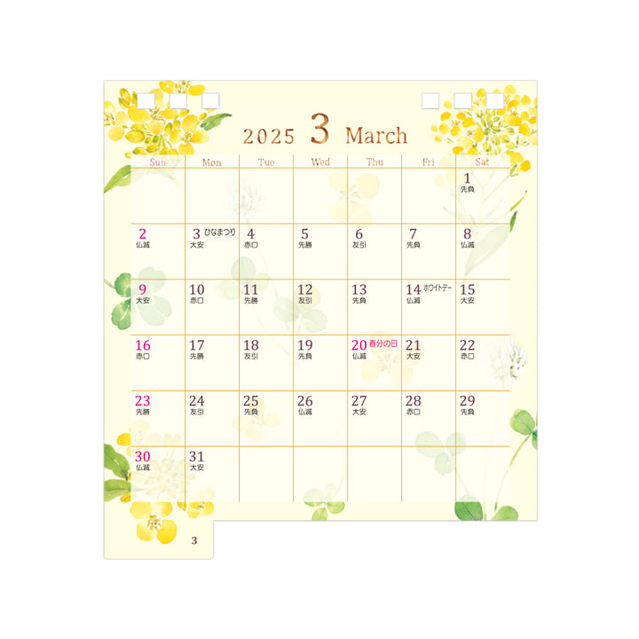 Midori Calendar Ring Country Time Flower 2025 - S