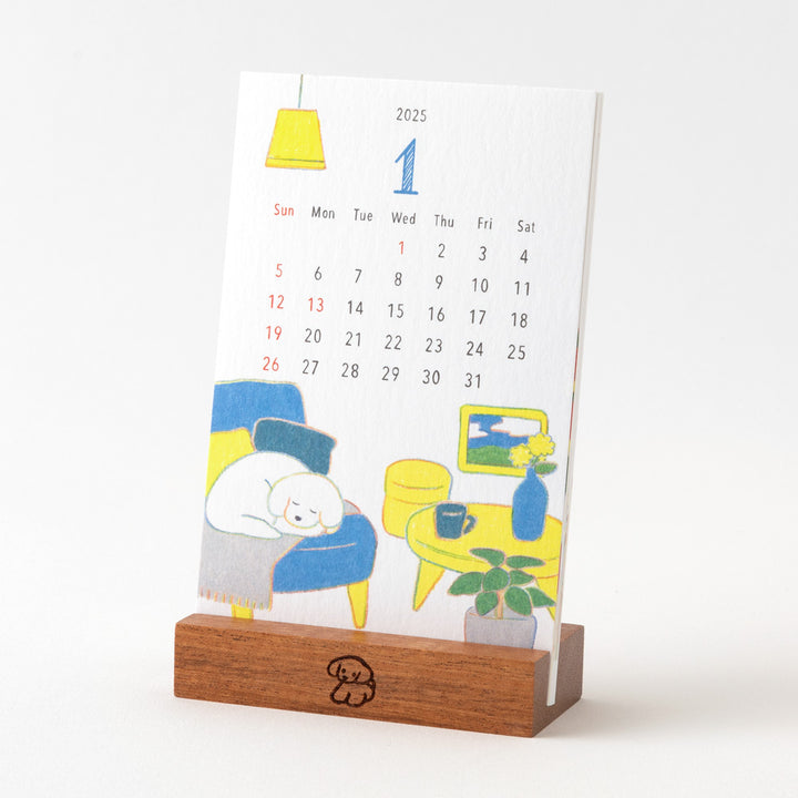 Midori Stand Calendar Dog 2025