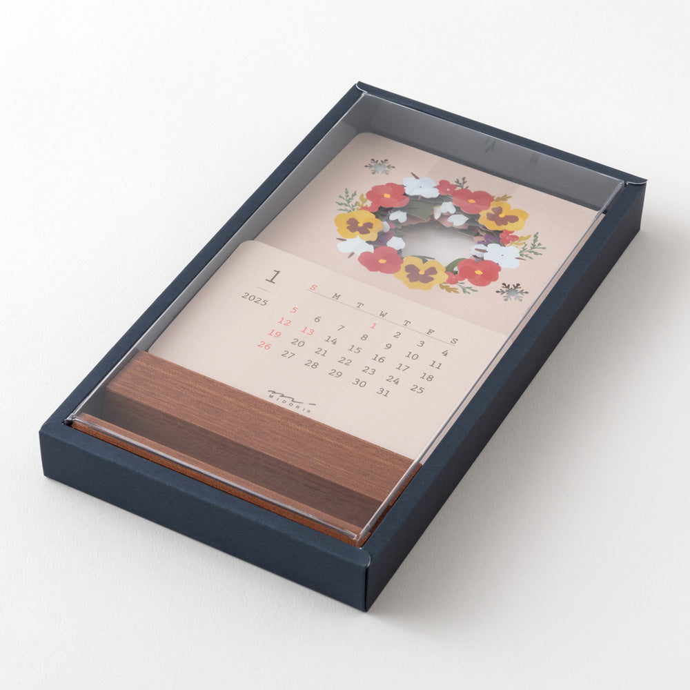 Midori Calendar Laser Processing Flowers 2025