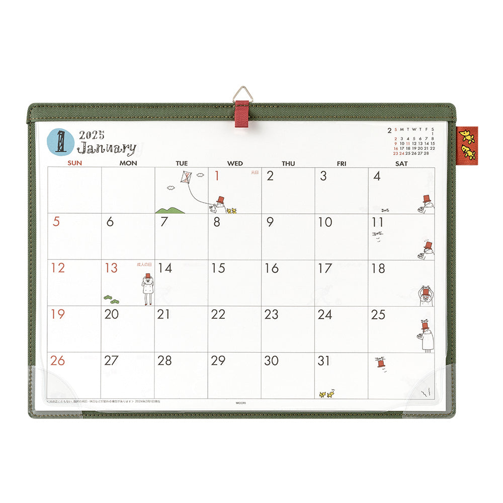 Midori Desk Calendar Ojisan 2025 - A4