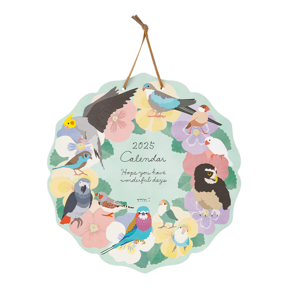 Midori Calendar Wall-Hanging Die Cut Birds 2025