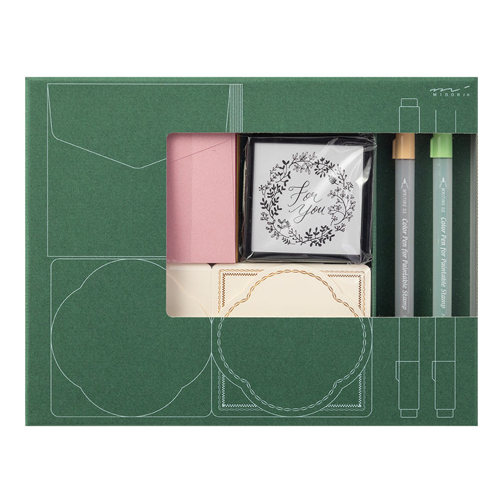 Midori Limited Edition Paintable Stamp Kit - Wreath