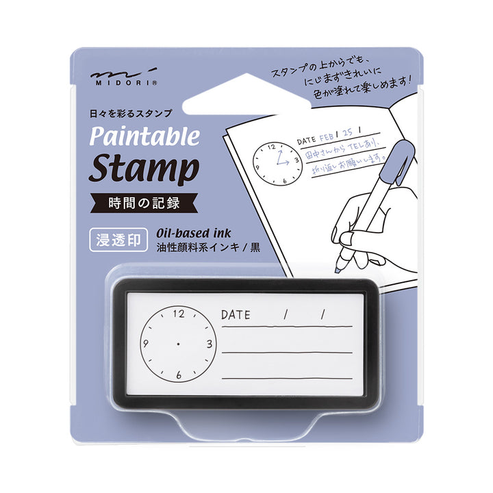 Midori Paintable Stamp Pre-Inked Half Size Keep Track of Time