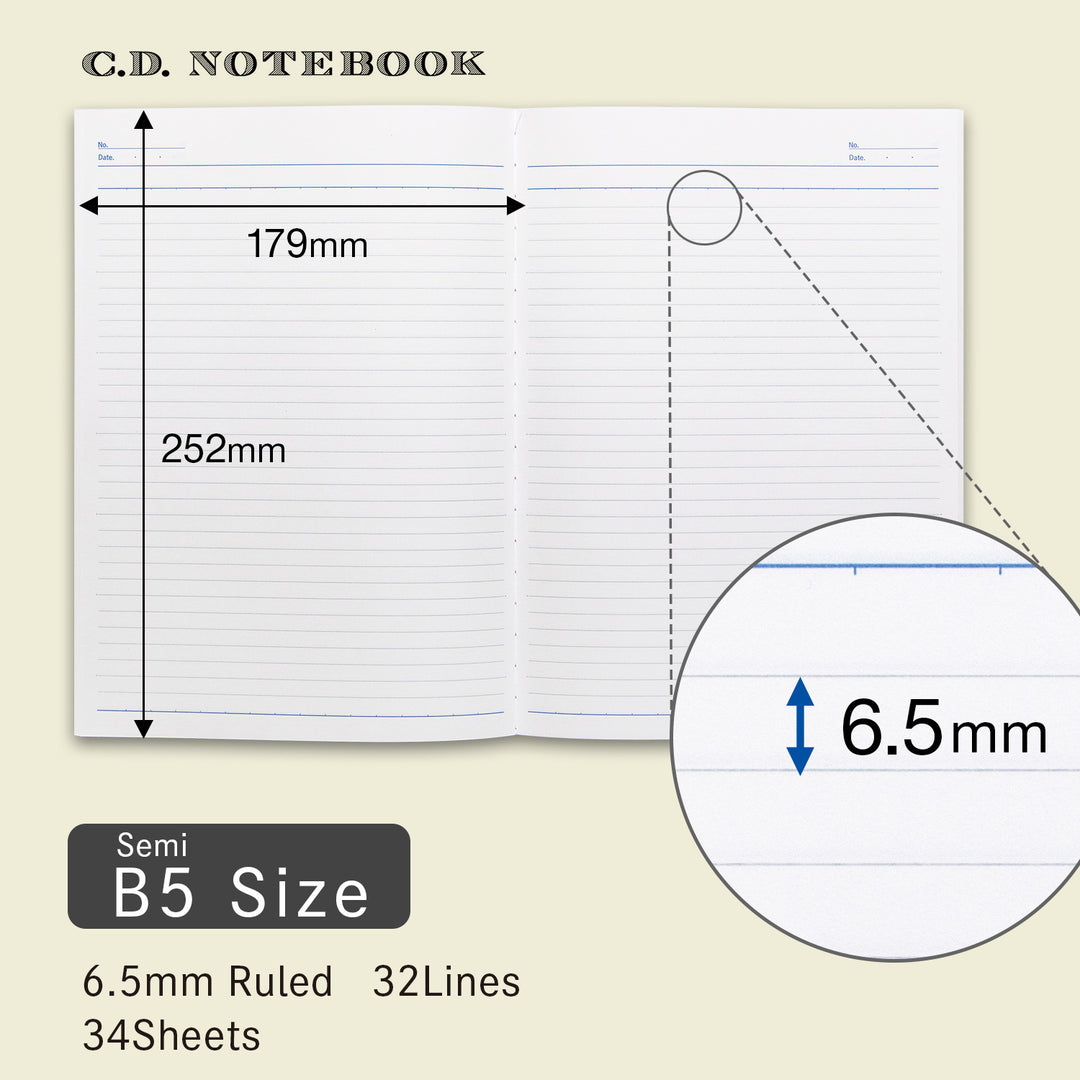 Apica CD Line Ruled Notebook - Semi B5