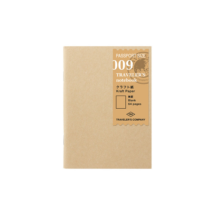 Traveler's Company Notebook Refill 009 Kraft Paper Notebook - Passport Size