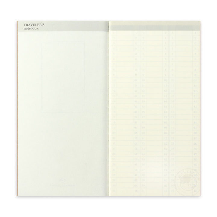 Traveler's Company Notebook Refill 018 Weekly Free Vertical - A5-