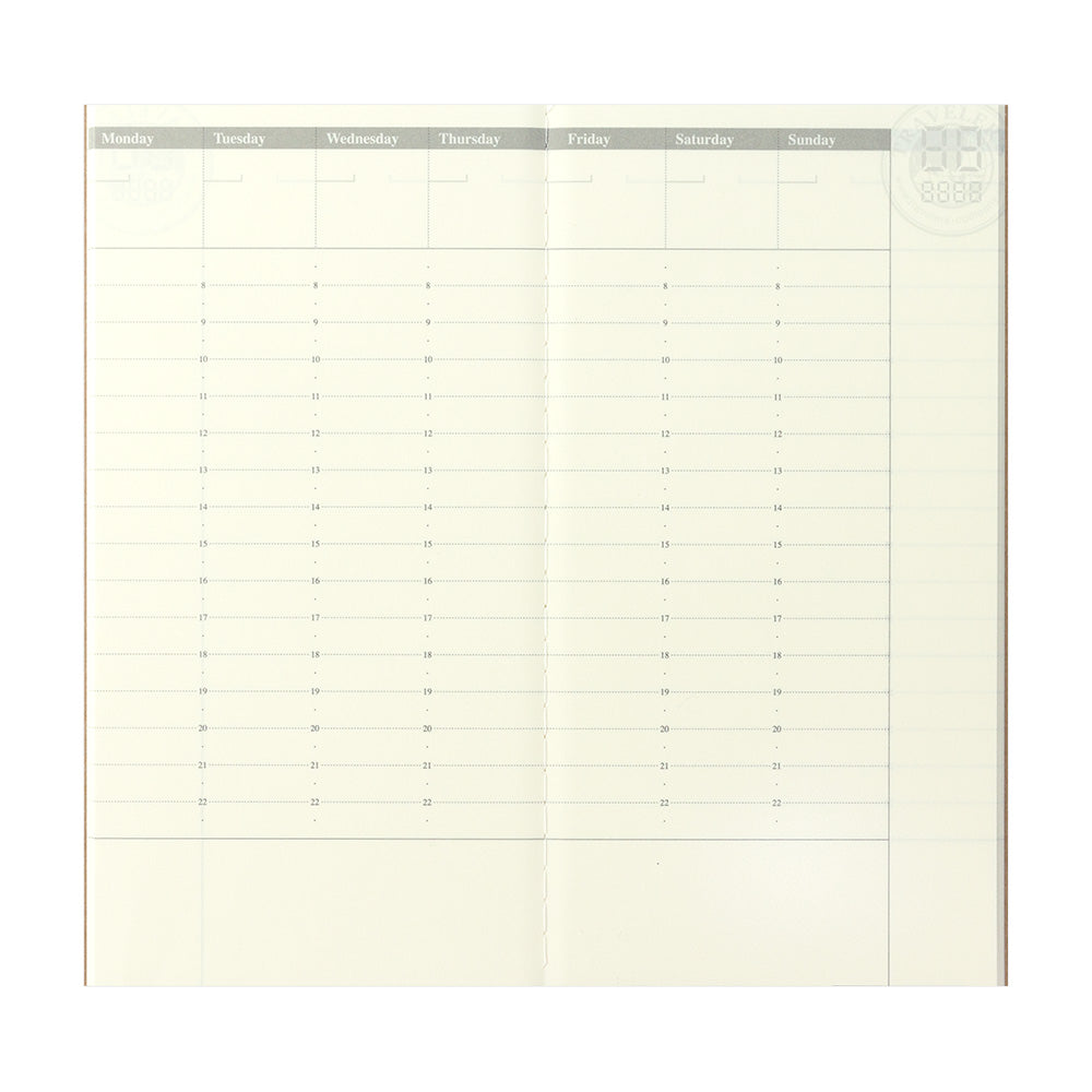 Traveler's Company Notebook Refill 018 Weekly Free Vertical - A5-