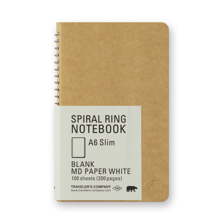 Traveler's Company TRC Spiral Ring Notebook MD White - A6 Slim