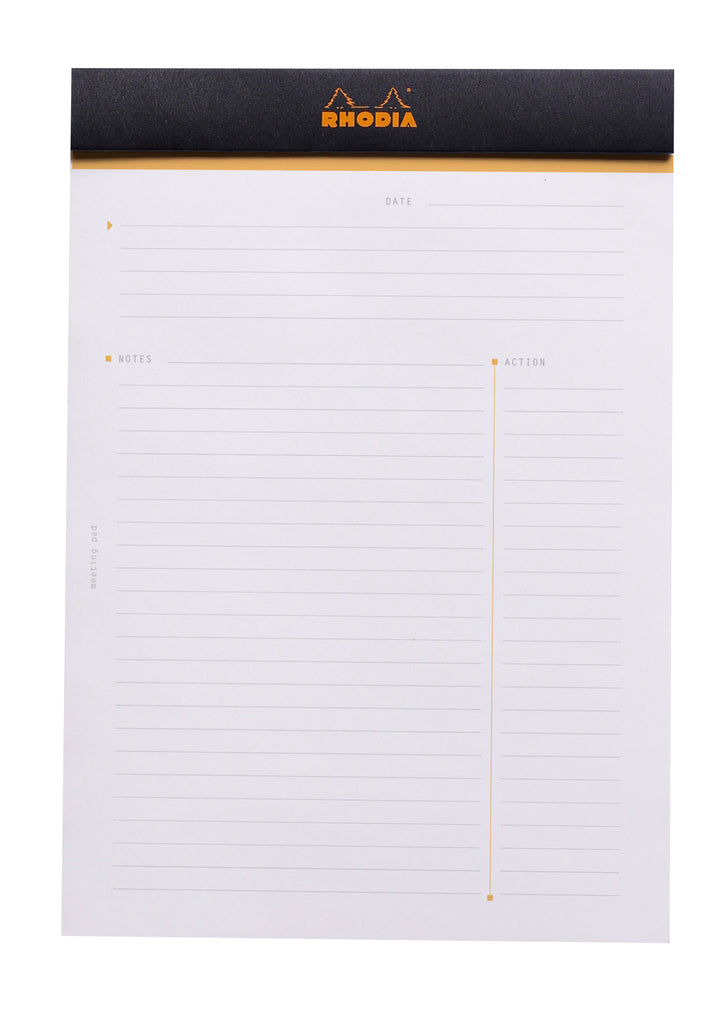 Rhodia Basics Stapled Pre-Printed Meeting Notepad - A4+