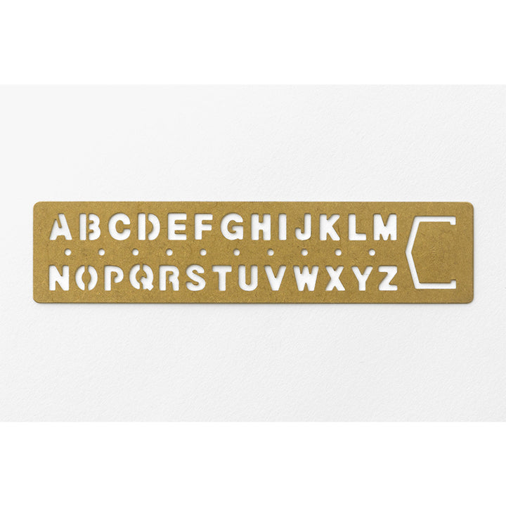 Traveler's Company Brass Template Bookmark Alphabet