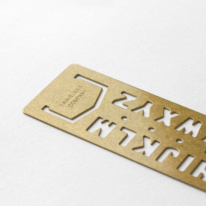 Traveler's Company Brass Template Bookmark Alphabet