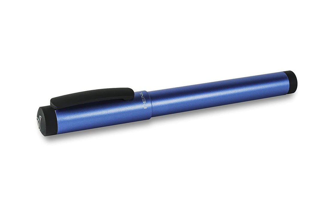 Penlux Junior Metallic Blue With Black Clip Fountain Ink Pen Made In Taiwan