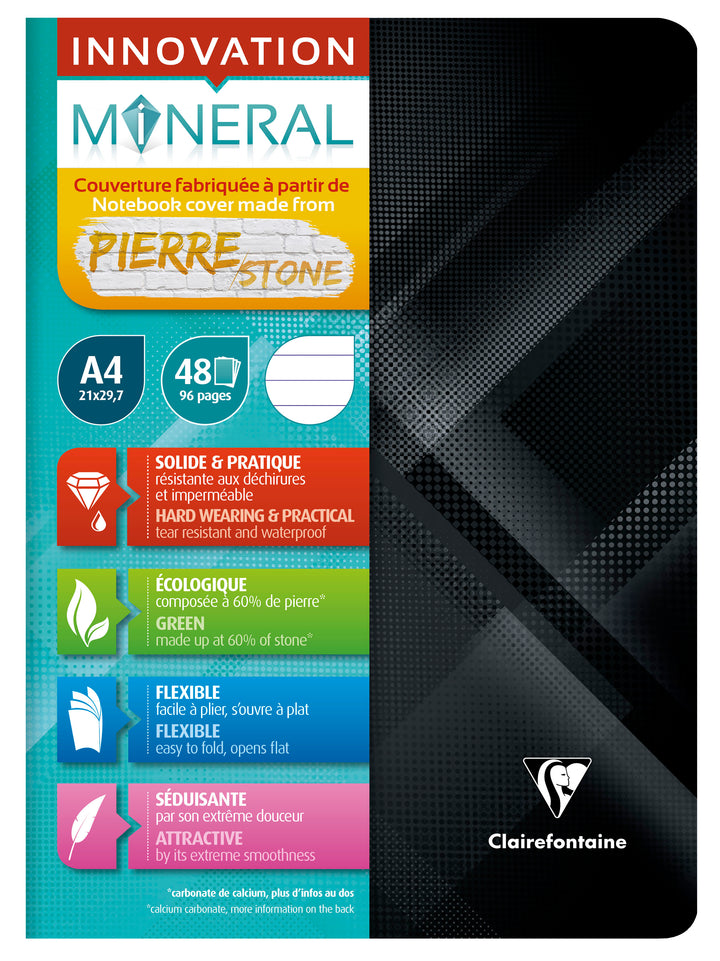 Clairefontaine Mineral Line Ruled Stapled Notebook - A4