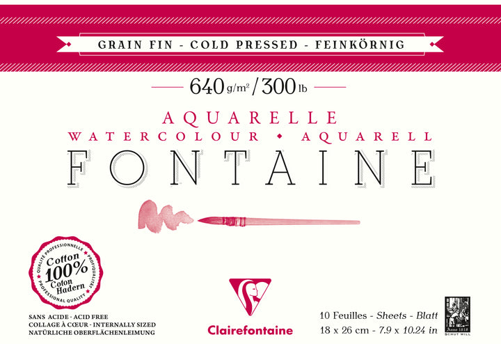 Clairefontaine Fine Art Fontaine Cold Pressed 640g Cotton Paper Pad