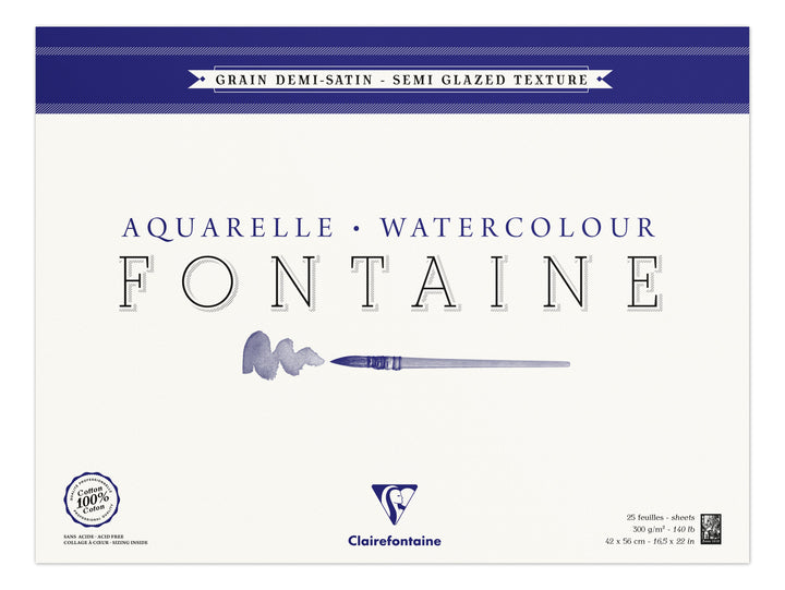 Clairefontaine Fine Art Fontaine Semi Hot Pressed 300g Cotton Paper Pad