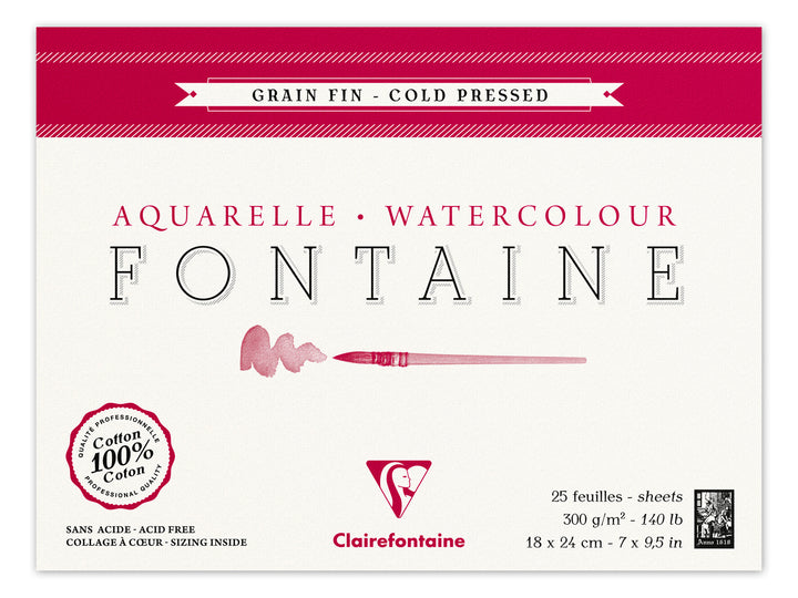 Clairefontaine Fine Art Fontaine Cold Pressed 300g Cotton Paper Pad