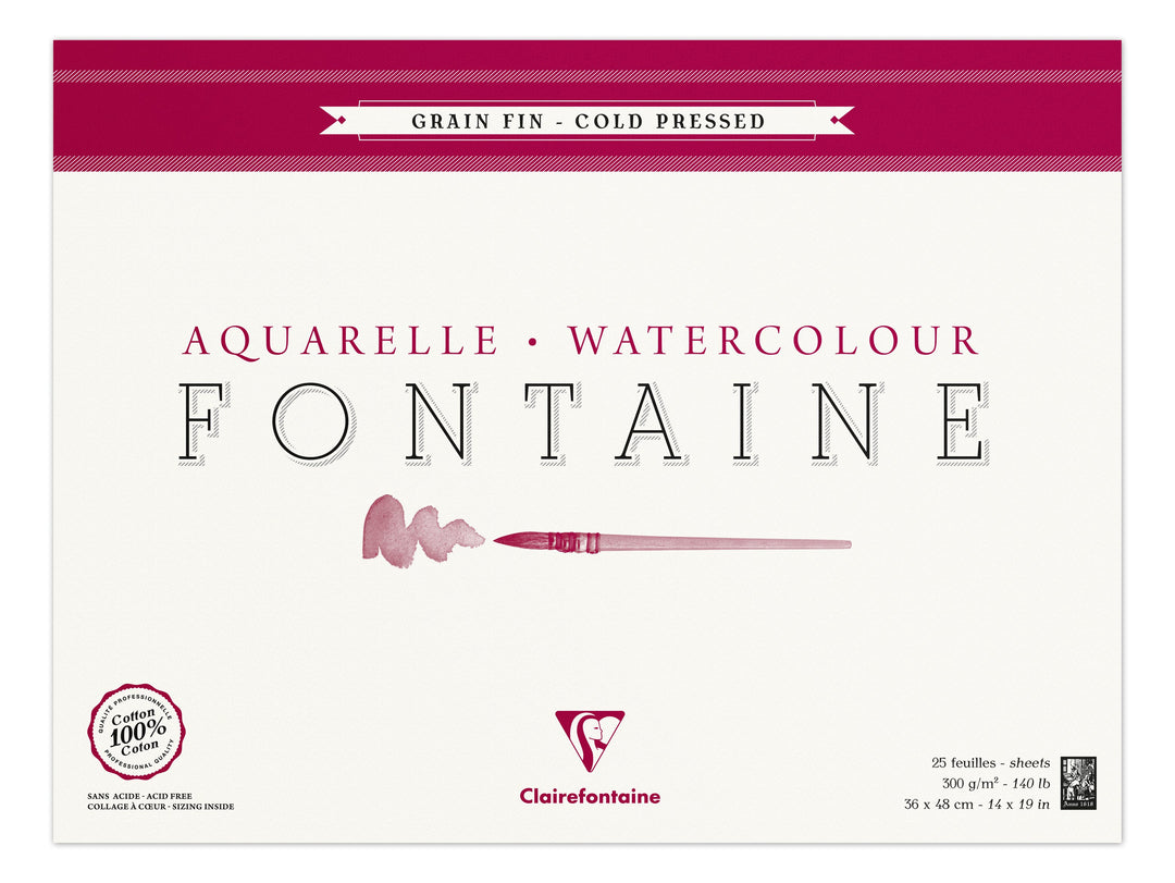 Clairefontaine Fine Art Fontaine Cold Pressed 300g Cotton Paper Pad