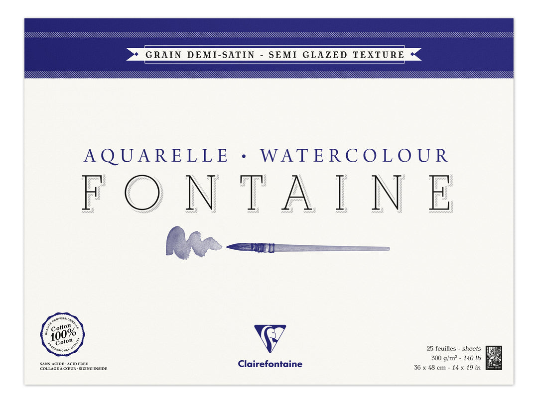 Clairefontaine Fine Art Fontaine Semi Hot Pressed 300g Cotton Paper Pad