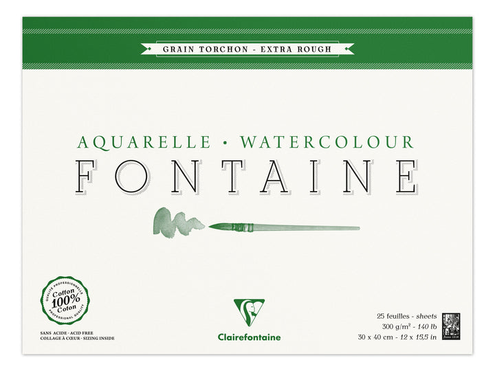 Clairefontaine Fine Art Fontaine Rough 300g Cotton Paper Pad