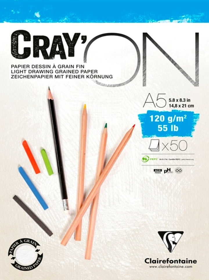 Clairefontaine Fine Art Cray'On White Sketch Pad 120g Glued Pad