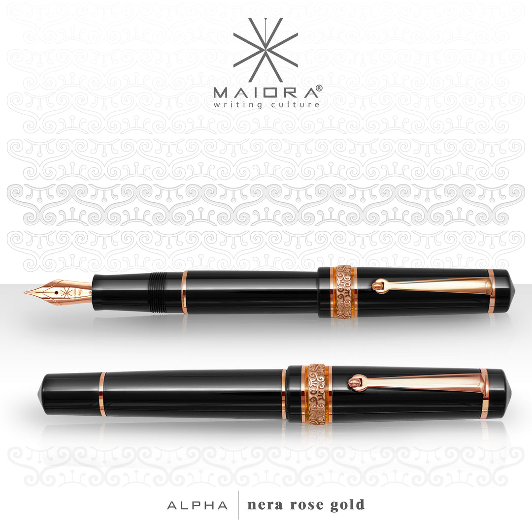 Maiora Alpha Nera Rose Gold Fountain Pen