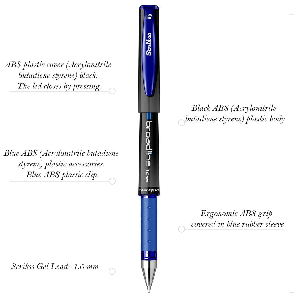 Scrikss | Broadline | Rollerball Pen | Blue-1mm | Box of 12pcs