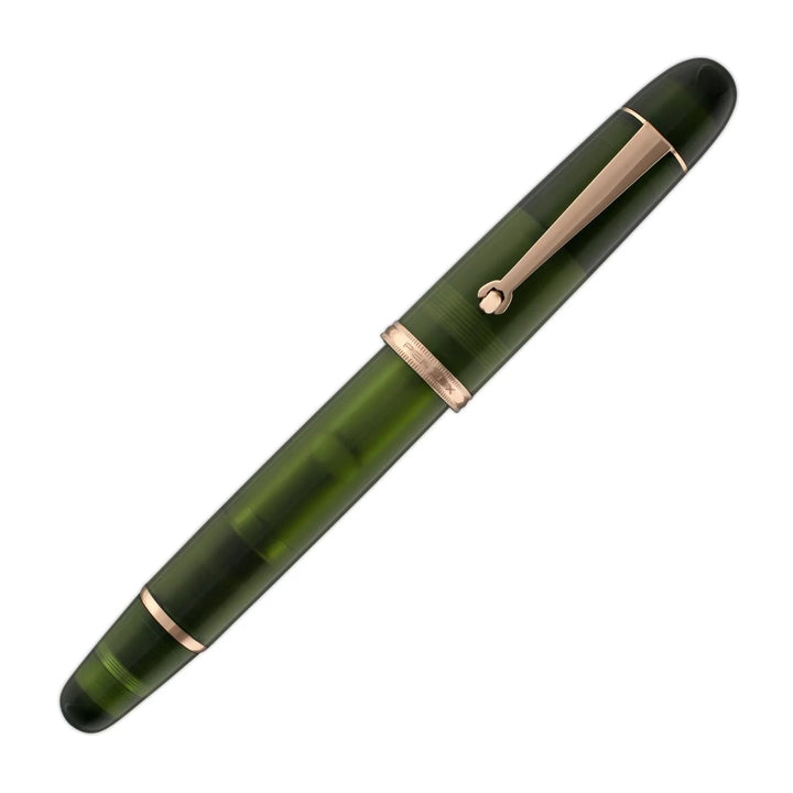 Penlux Masterpiece Grande  Great Natural Fountain Ink Pen | Rain Forest (Green) Body | Piston Filling | Stainless Steel No. 6 Jowo Nibs