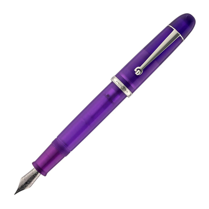 Penlux Masterpiece Grande Great Natural Fountain Ink Pen | Aurora Australis (Purple) Body | Piston Filling | Stainless Steel No. 6 Jowo Nibs