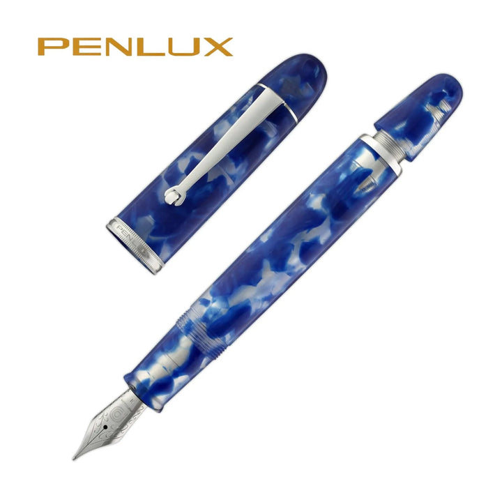 Penlux Koi Fountain Ink Pen | Koi (Blue & White) Body | Piston Filling | Oversize Pen With No. 6 Jowo Nibs