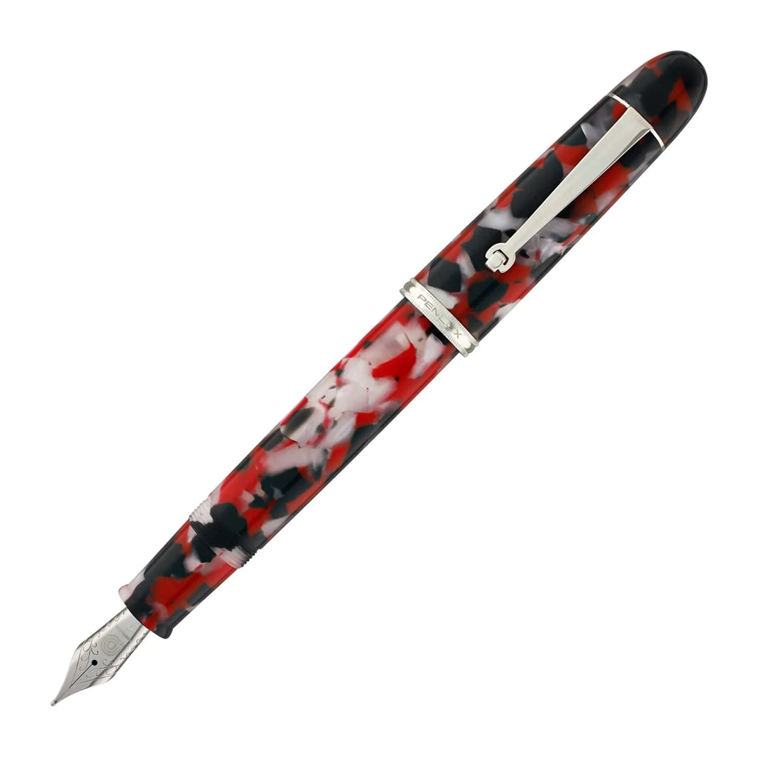 Penlux Koi Fountain Ink Pen | King (Red,white And Black) Body | Piston Filling | Oversize Pen With No. 6 Jowo Nibs