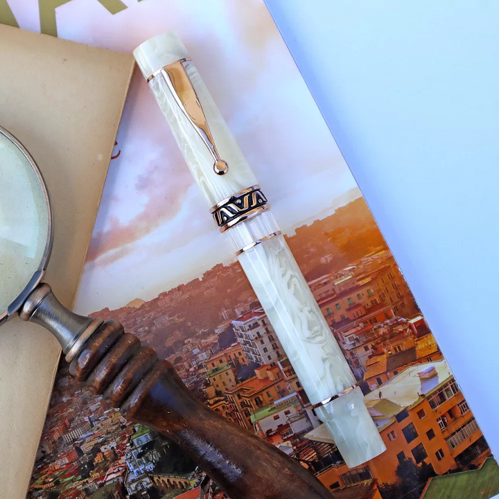 Gioia | Fountain Pen | Ivory White Pearl-Rosegold | Medium