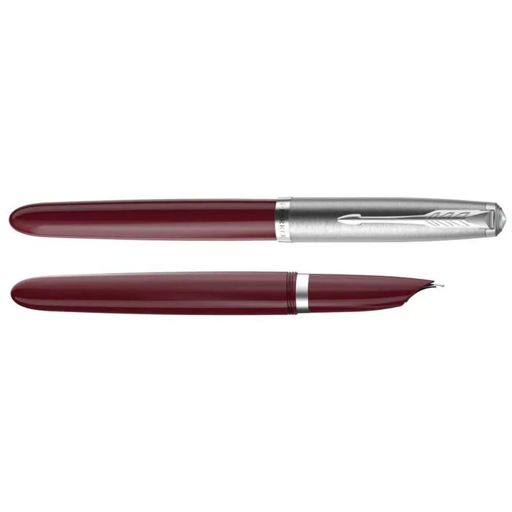 Parker 51 Burgundy Chrome Trim Fountain Pen