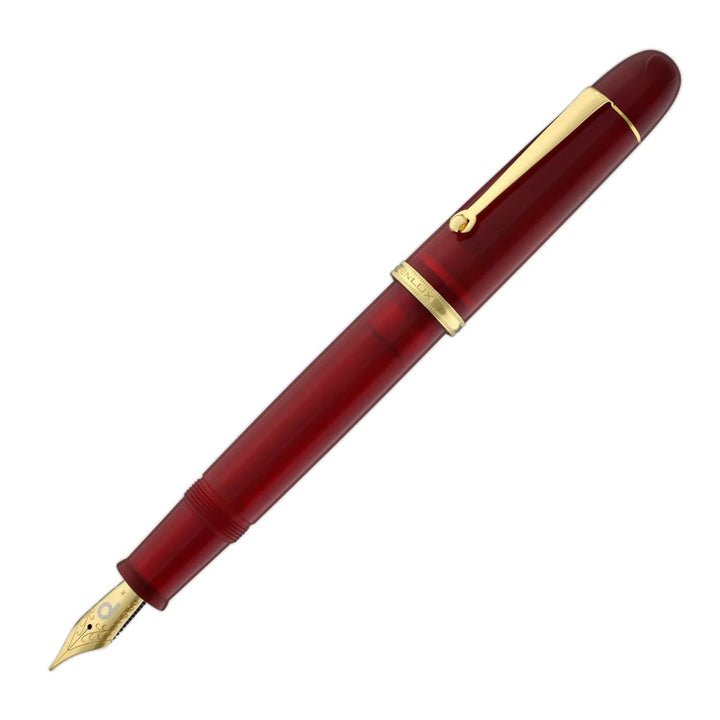 Penlux Masterpiece Grande Great Natural Fountain Ink Pen | Daybreak (Red) Body | Piston Filling | Stainless Steel No. 6 Jowo Nibs